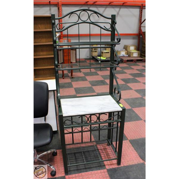BLACK MARBLE BAKERS RACK 66"X 18"X26"