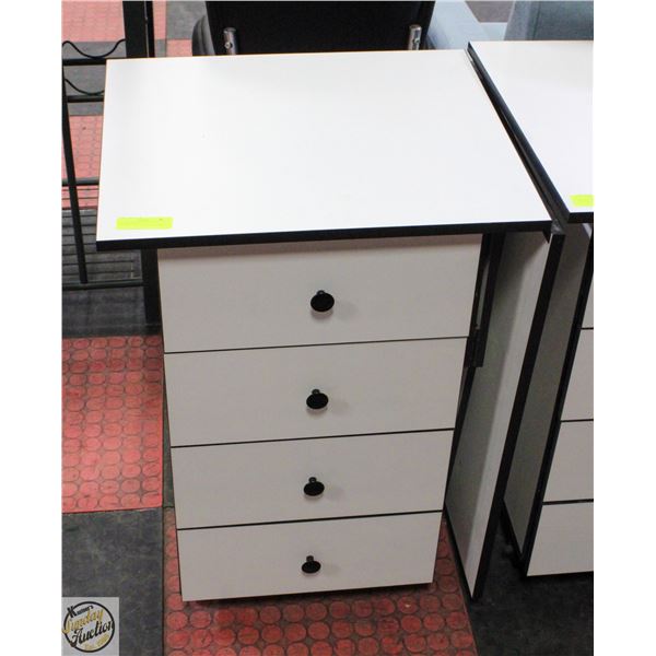 FOLDING WHITE DESK WITH 4 DRAWERS 30"X 49"
