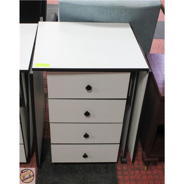 FOLDING WHITE DESK WITH 4 DRAWERS 30"X 49"