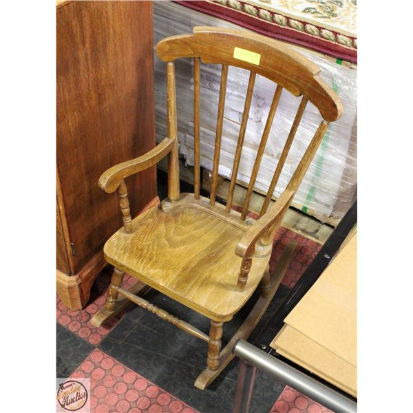 CHILDRENS WOODEN ROCKING CHAIR