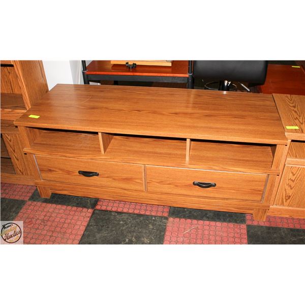 LARGE TV STAND WITH 2 DRAWERS 3 SHELVES