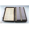 Image 1 : ANTIQUE LEATHER BOUND SLIDE CASE 100 COINS