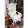 Image 1 : WHITE WICKER ROCKING CHAIR WITH CUSHONS