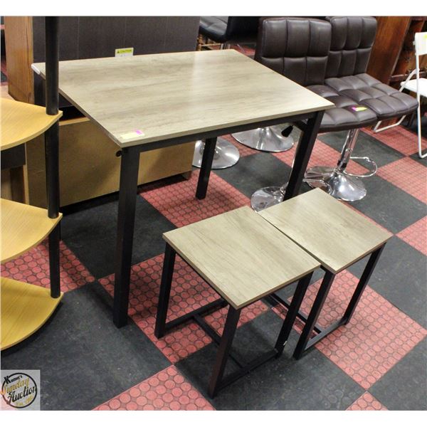 SMALL TABLE WITH TWO BAR STOOLS