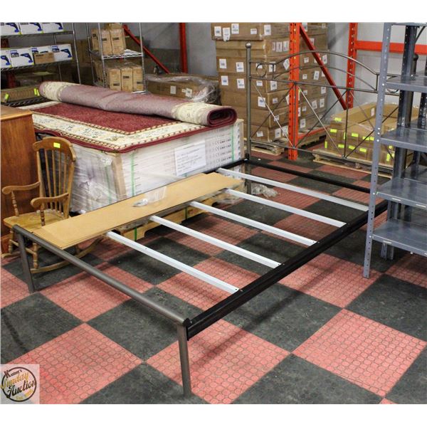 METAL BED FRAME WITH HEADBOARD FITS DOUBLE