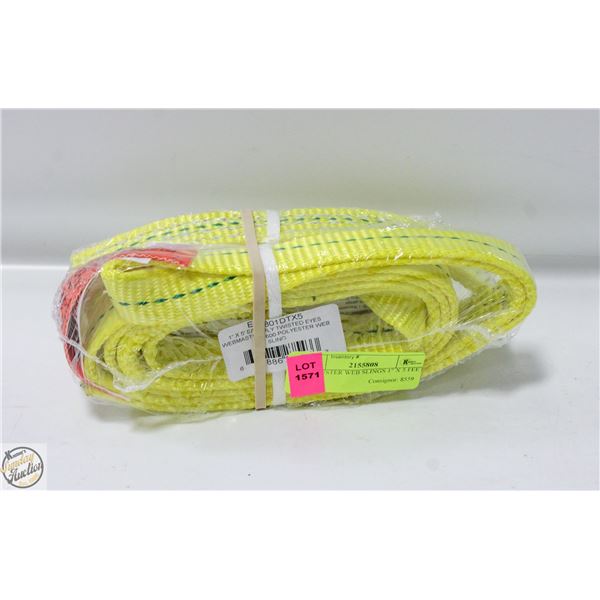 POLYESTER WEB SLINGS 1" X 5 FEET  X  2