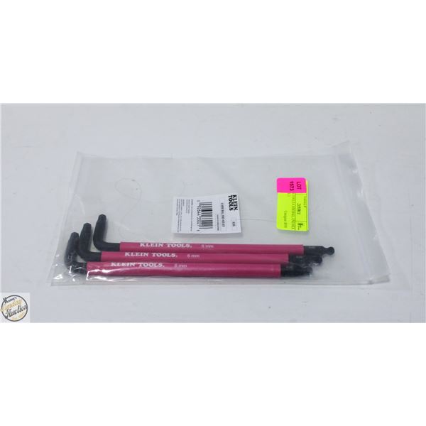 KLEIN TOOLS 6 MM BALL END HEX KEY  X 3