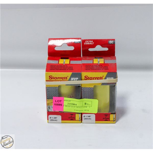 STARRETT DEEP CUT HOLE SAW   1 3/8 X 2