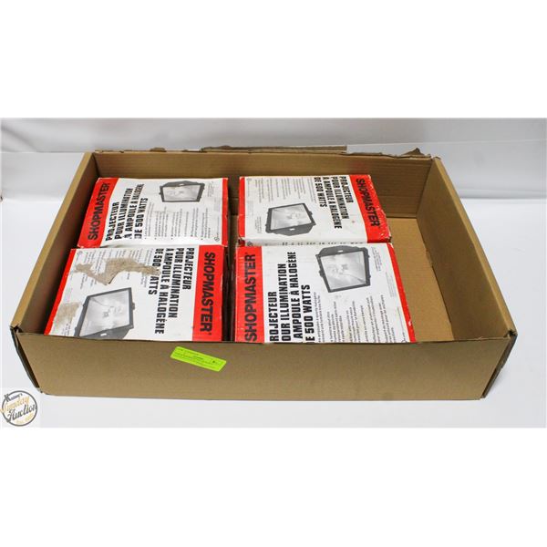 4 NEW SHOPMASTER 500 WATT HALOGEN FLOODLIGHT
