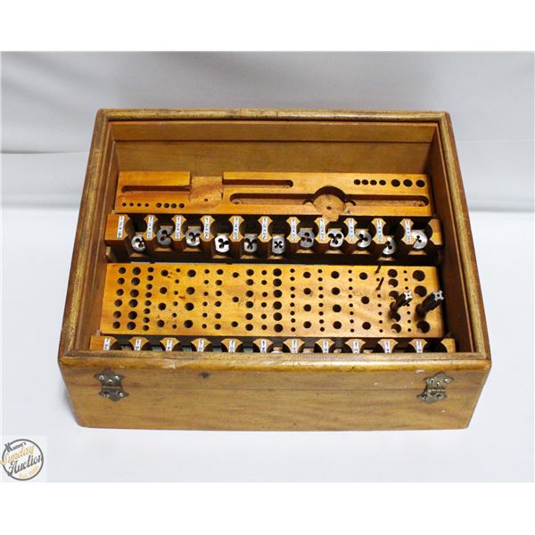 VINTAGE TAP & DIE DISPLAY CASE WITH CONTENTS