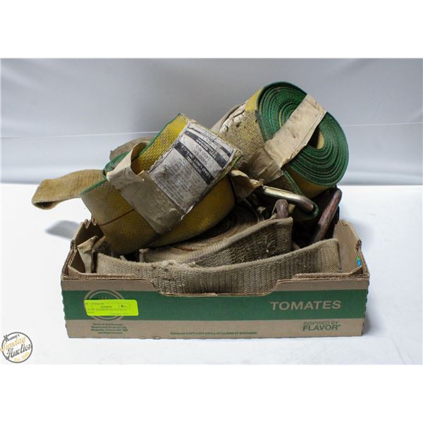 FLAT OF ASSORTED HEAVY DUTY STRAPS