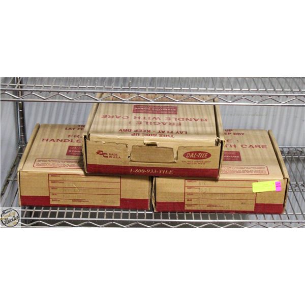 3 BOXES OF SQUARE TILES 14 SHEETS PER BOX