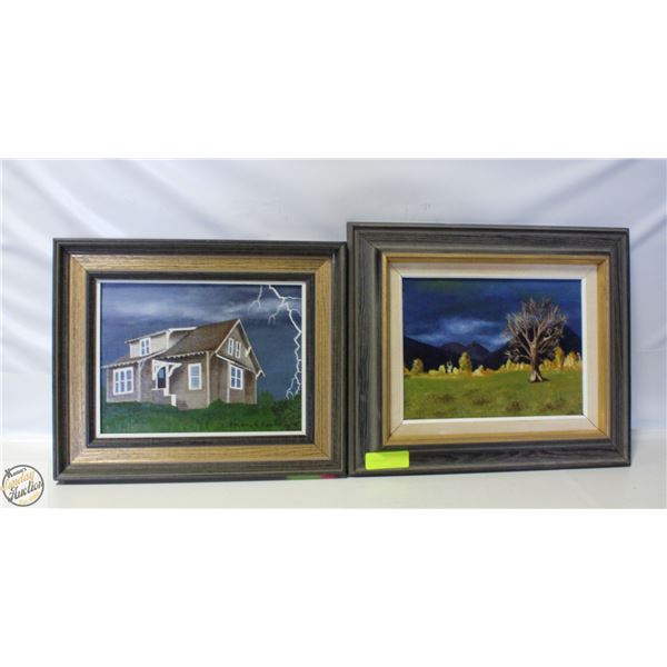 TWO OIL PAINTING FRAMED, SIGNED, 18X15 INCH