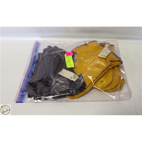 LEATHER MITTENS (3 PAIRS) & GLOVES