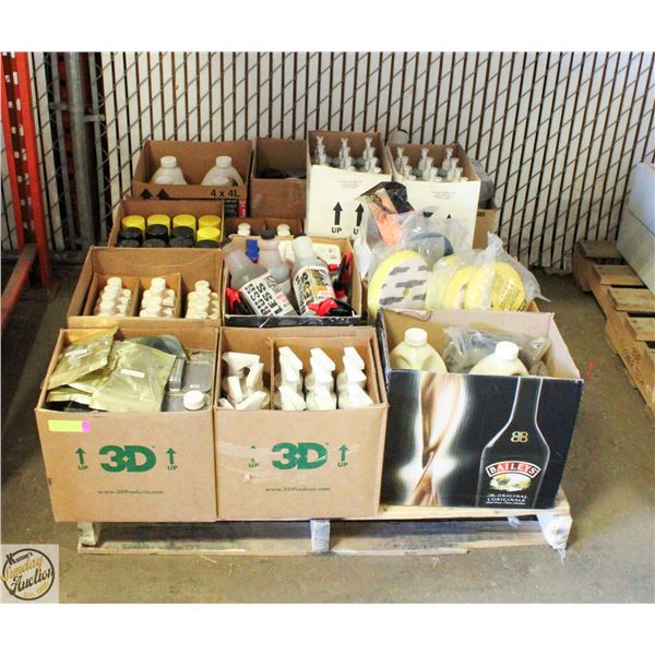 PALLET OF UNUSED AUTOMOTIVE PRODUCTS FOR DETAILING