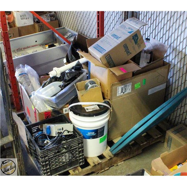 PALLET OF COMMERCIAL ACCESSORIES INCLUDES WINCH
