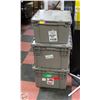 Image 1 : THREE ULINE LIDDED TOTES WITH FLIP TOP LIDS