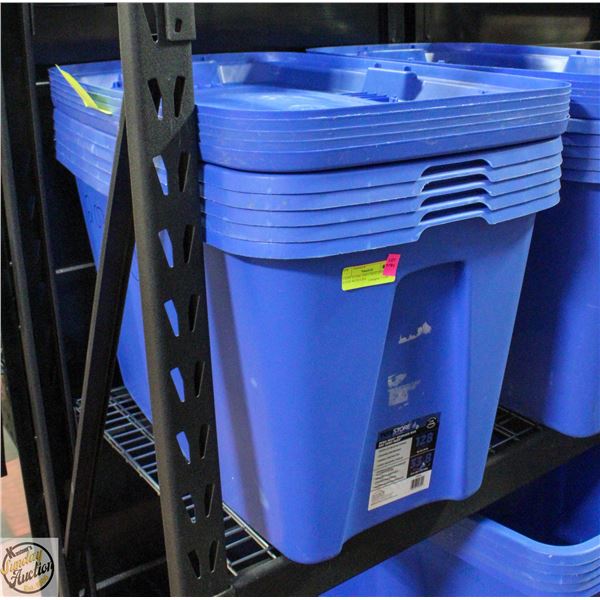 5 TUFF STORE ZERO NEST STORAGE TOTES WITH LIDS