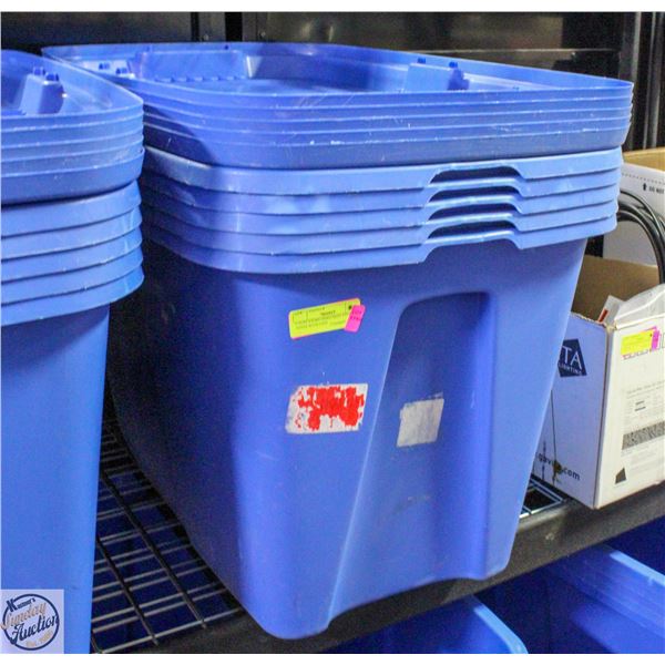 5 TUFF STORE ZERO NEST STORAGE TOTES WITH LIDS