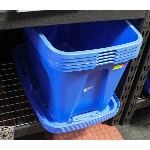5 TUFF STORE ZERO NEST STORAGE TOTES WITH LIDS