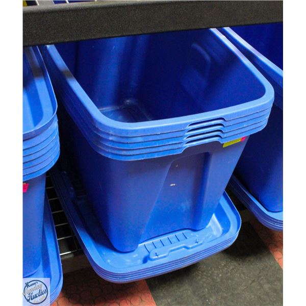 5 TUFF STORE ZERO NEST STORAGE TOTES WITH LIDS
