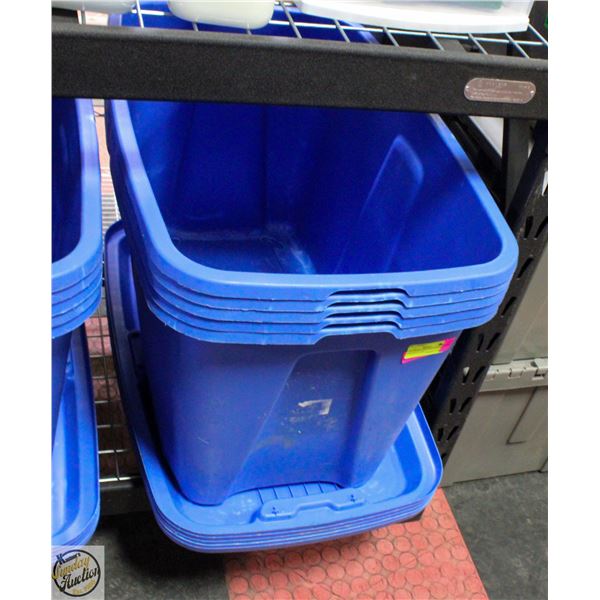 5 TUFF STORE ZERO NEST STORAGE TOTES WITH LIDS