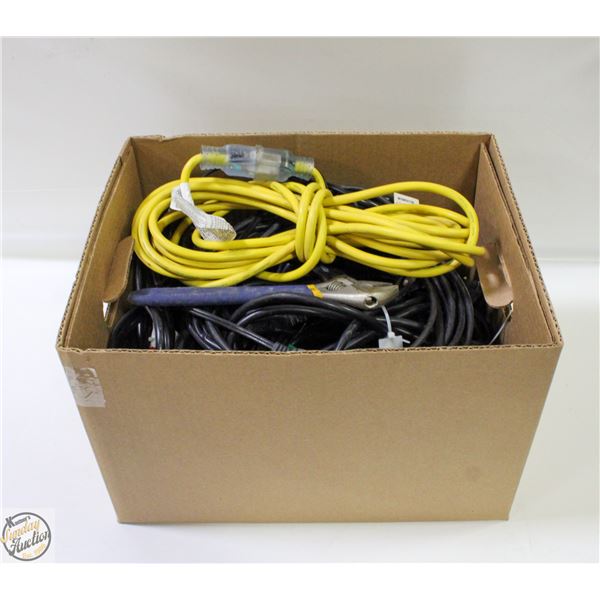 BOX OF EXTENSION CORDS