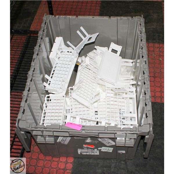 LARGE GREY TOTE W/ACRYLIC COLLAPSIBLE VIAL HOLDERS