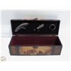 Image 1 : WOODEN WINE BOX W/CORKSCREW+OTHER ACCESSORIES NEW
