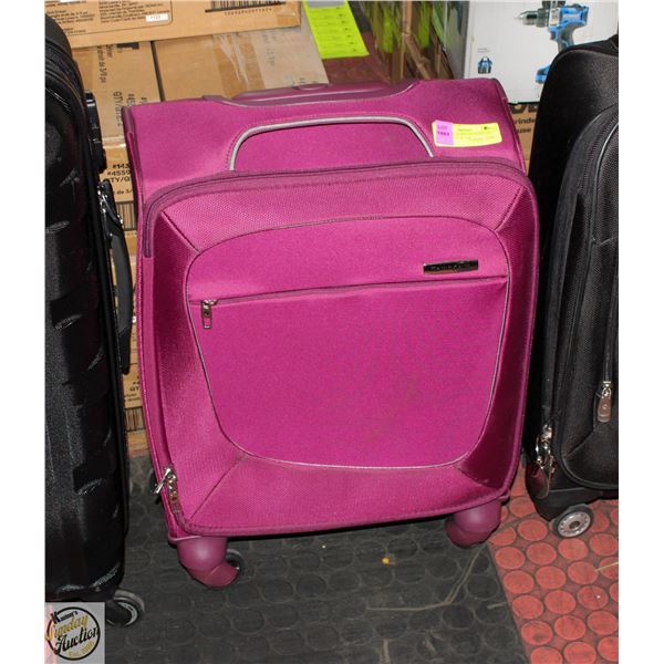 SAMSONITE WHEELED SUITCASE PURPLE 21" X 16" X 8"