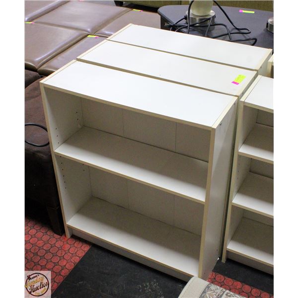 3 WHITE SHELVING UNITS
