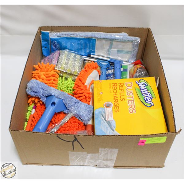 HOUSEHOLD CLEANING SUPPLIES- BOX LOT ASSORTED