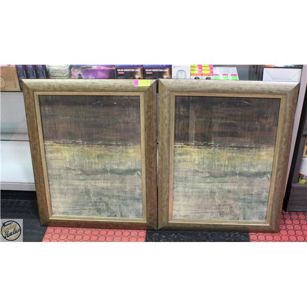 PAIR OF FRAMED ART PRINTS 23" X 29"