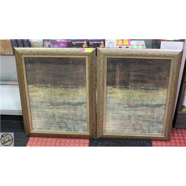 PAIR OF FRAMED ART PRINTS 23" X 29"