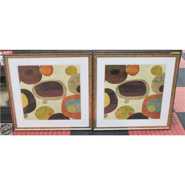 PAIR OF FRAMED ART PRINTS 26" X 27"