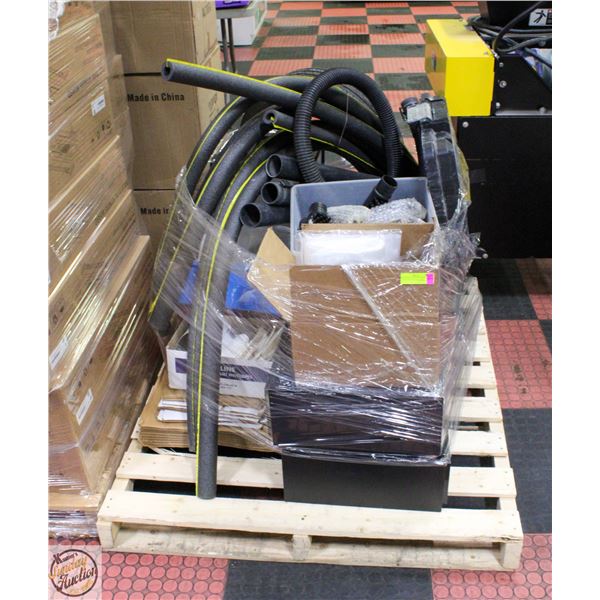 PALLET OF EQUIPMENT INCLUDES TOOLBOXES RESPIRATORS