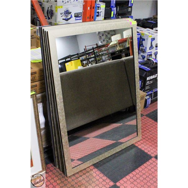 BRUSHED GOLD TONE FRAMED MIRROR 33" X 44"