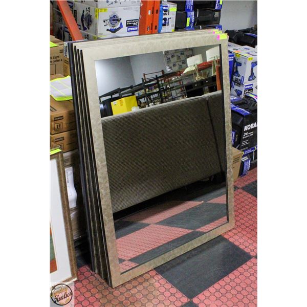 BRUSHED GOLD TONE FRAMED MIRROR 33" X 44"