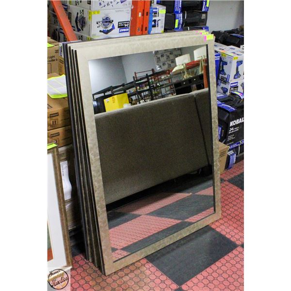 BRUSHED GOLD TONE FRAMED MIRROR 33" X 44"