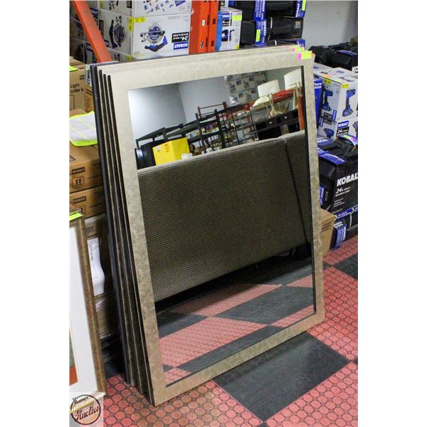 BRUSHED GOLD TONE FRAMED MIRROR 33" X 44"