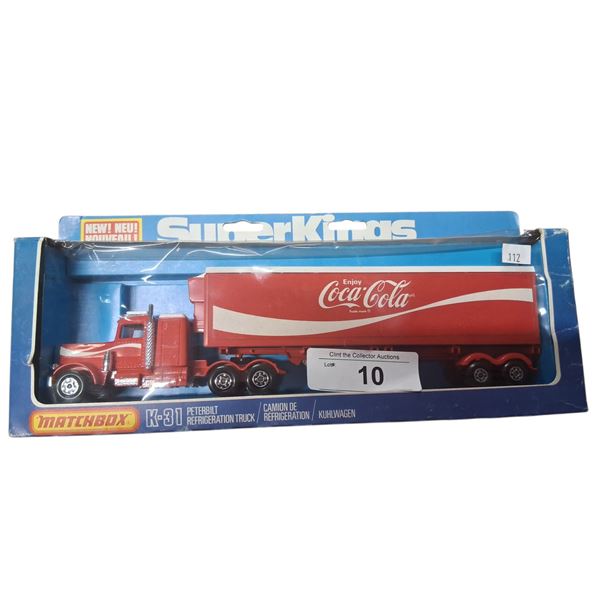 Hard to find NOS 1978 Matchbox Super Kings Coca-Cola Peterbilt die cast semi 13"