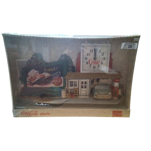 NOS 1957 Chevy Coca-Cola clock, sealed package dated 1990 22"x12"