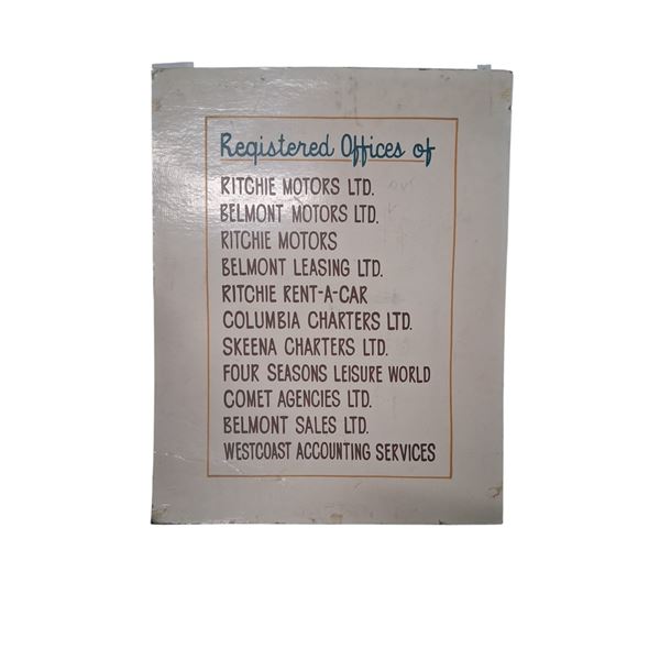 Hand painted double sided car dealership association sign on heavy sign board 28"x22"