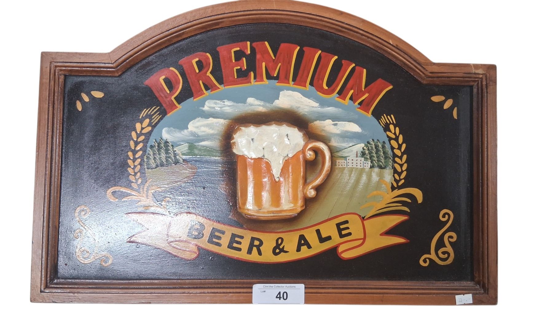 Wooden beer & ale sign 23