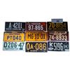 Image 1 : 9 mini license plates, each roughly 5"