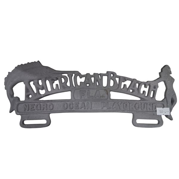 Vintage American Beach license plate topper 11" older reproduction