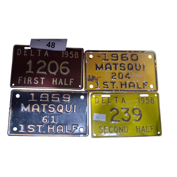 4 vintage mini plates each approx 5.5"