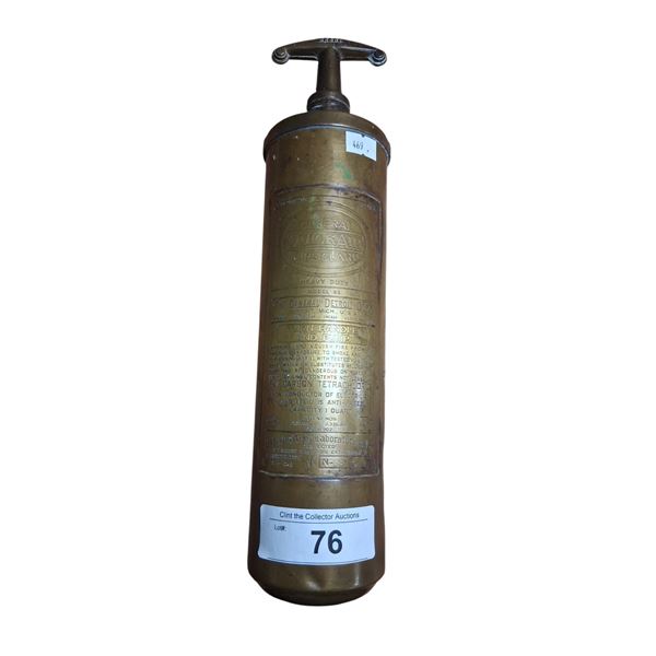 Vintage brass fire extinguisher 13"