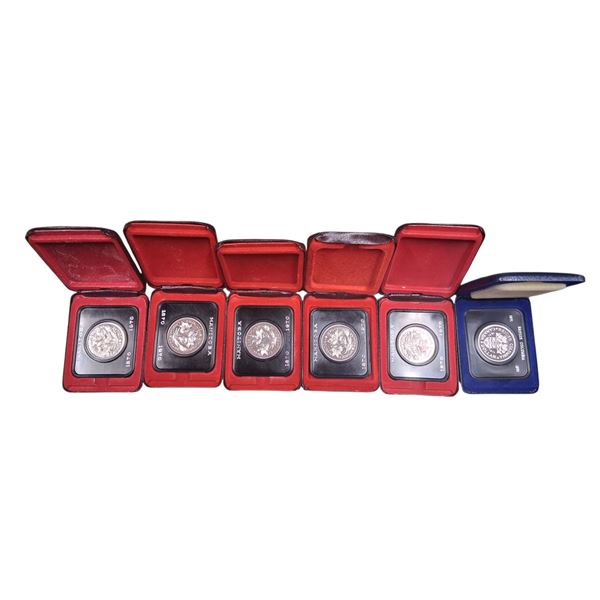 6 vintage Canadian collector coins in cases
