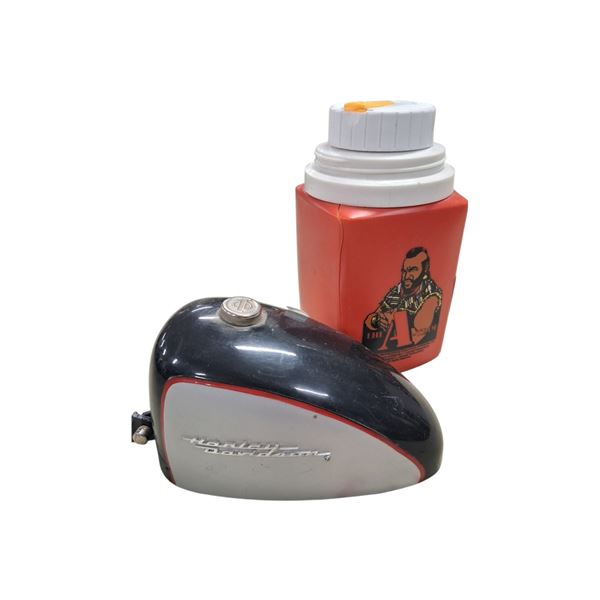 Mr T thermos & Harley-Davidson tank bank